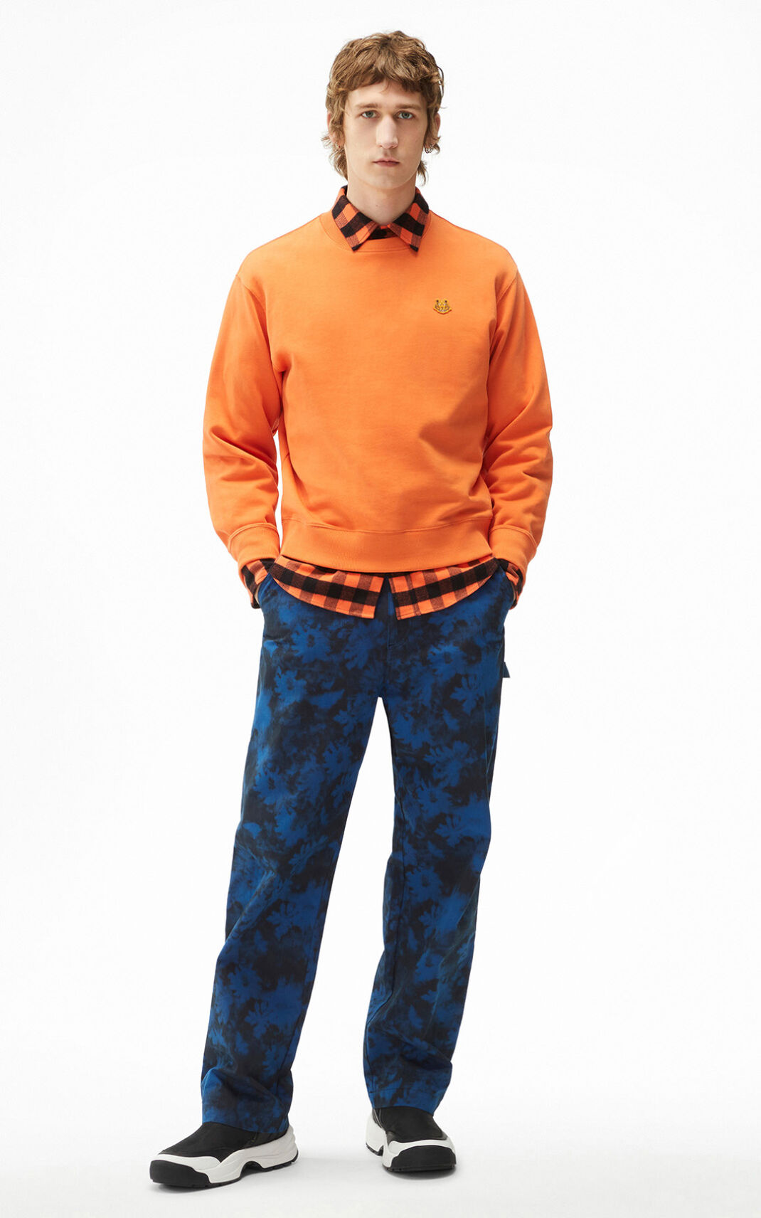 Kenzo Tiger Crest Sweatshirt Orange For Mens 6438APXFQ